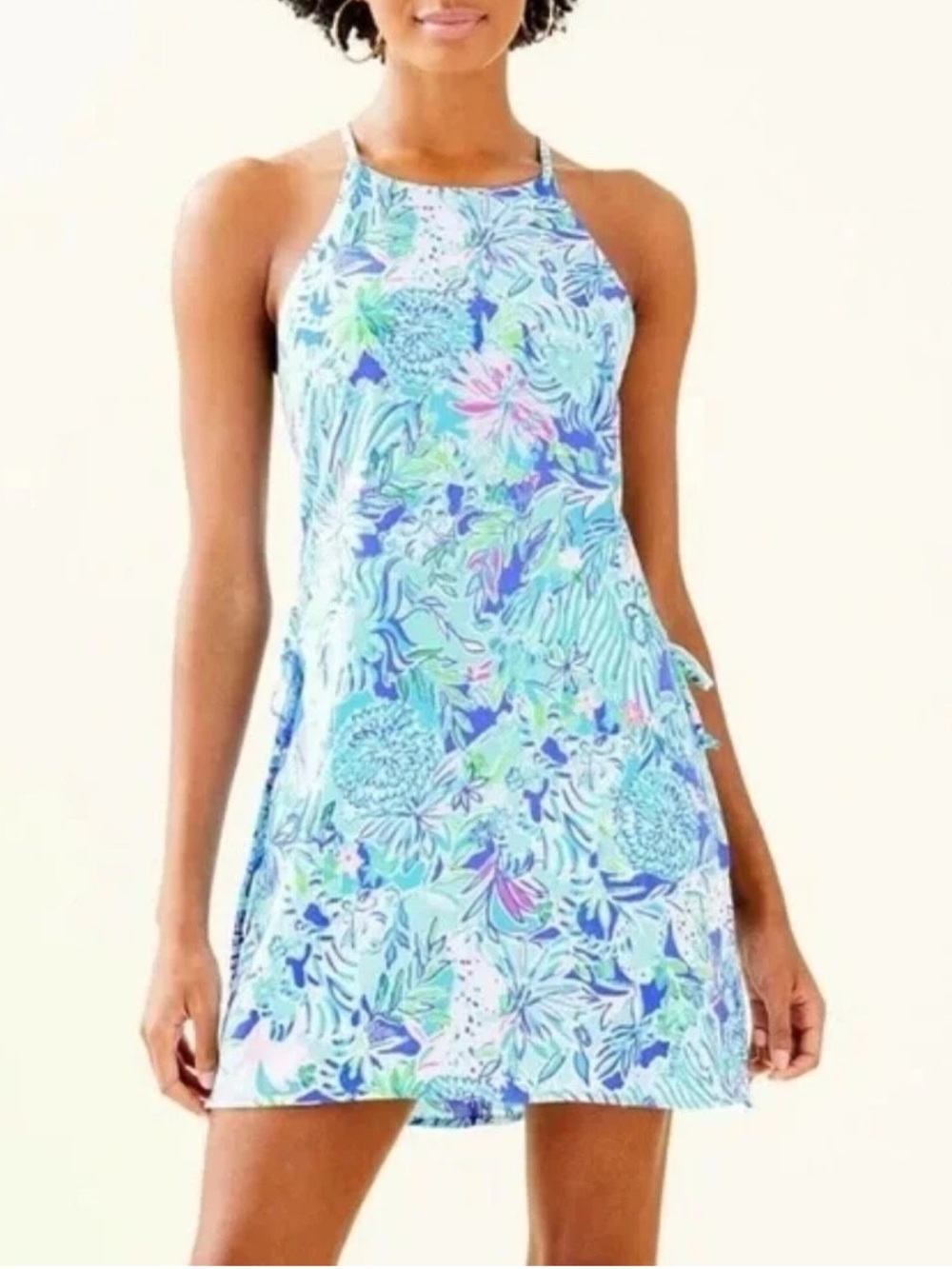 Lilly Pulitzer Pearl Romper in Coastal Blue Lion Around